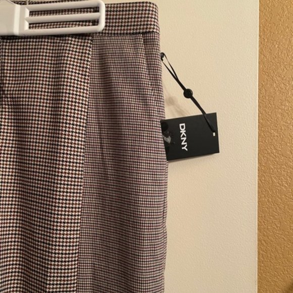 ❤️   DKNY Womens Houndstooth -Print Navy/Carmel    SIZE 12 - Picture 2 of 6
